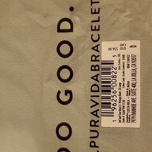 🎉HPx5🎉 Pura Vida International Surf Tour Long Sleeve Boxy Tee - Picture 7 of 7